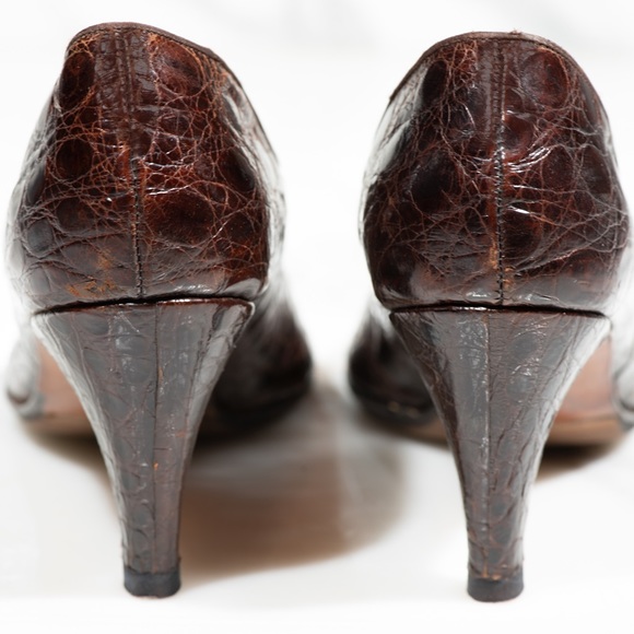 Vintage Joseph Reptile Pointed Toe Heels - Picture 4 of 11